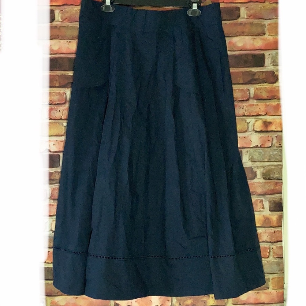 Eshakti cotton Navy Full skirt ladder detail 20